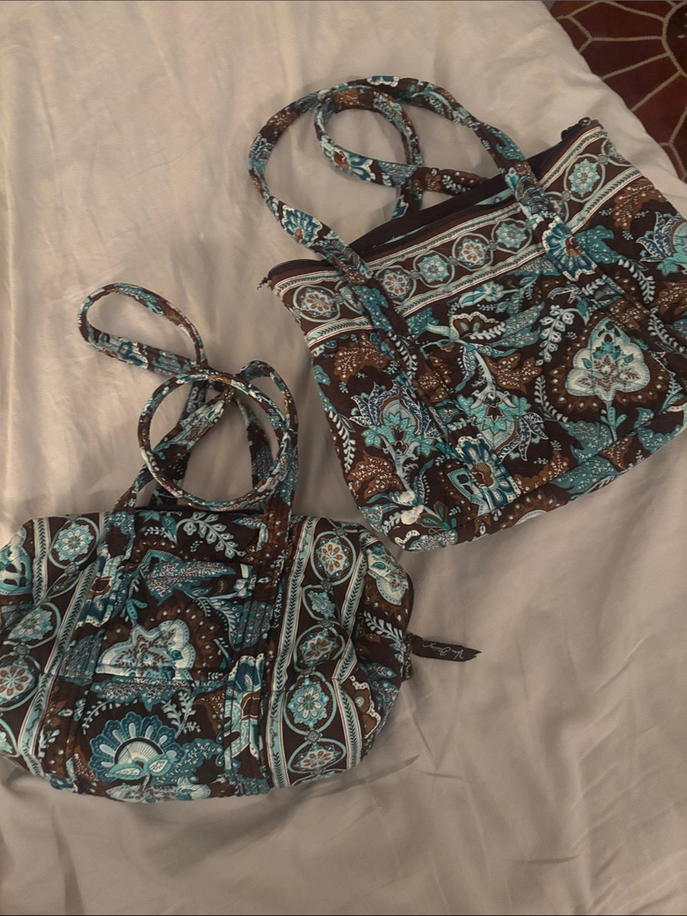 BOGO!!! Quilted Floral Tote Bag in Brown & Teal - Vera Bradley